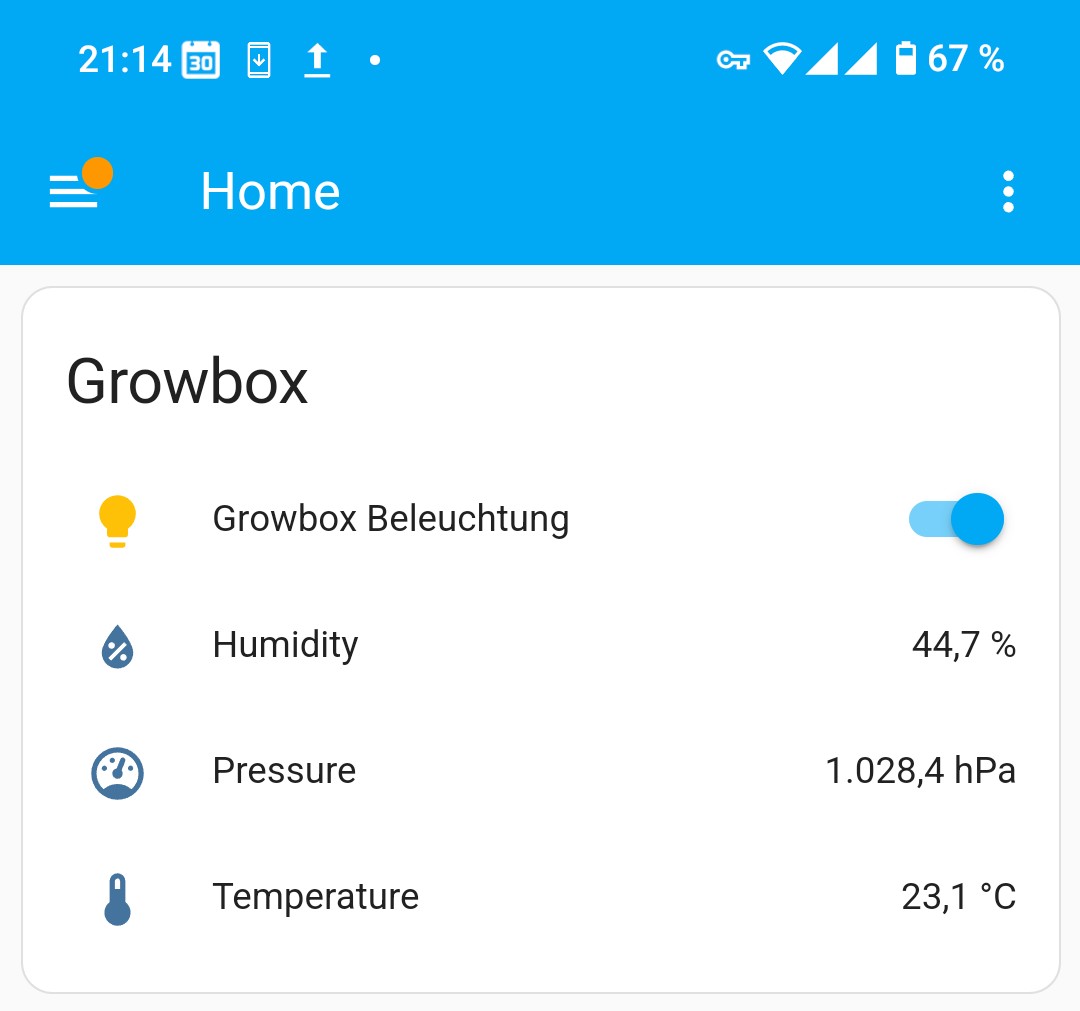 Screenshot aus HomeAssistant